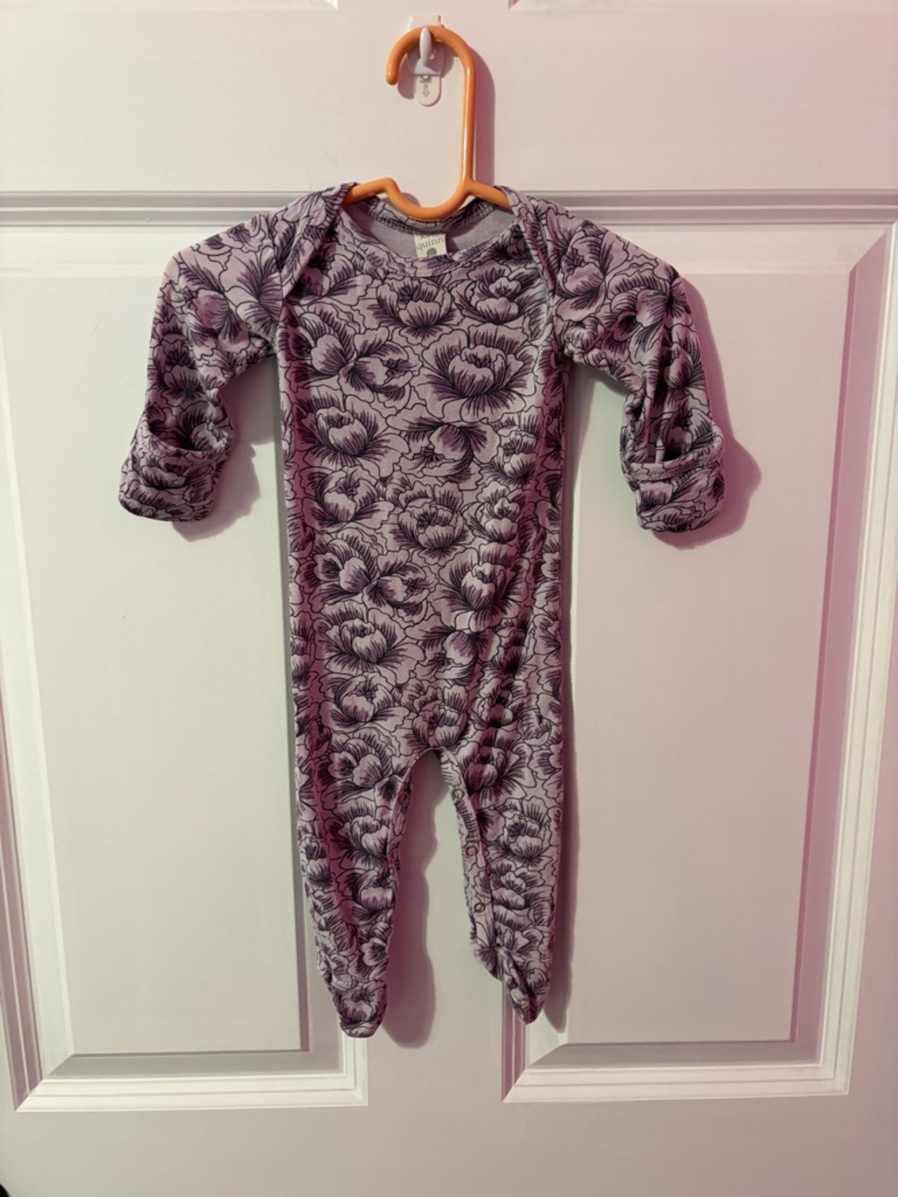 kate quinn purple Floral Baby Footed One-Piece